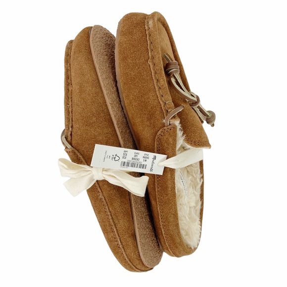 Madewell Suede Moccasin Stuff Slippers in Dried Cedar Size 5 - Picture 4 of 12